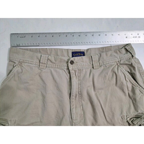 Club Room Mens 36 Cargo 8 Pocket Utility Shorts Khaki Hiking Trail Tactical Work - Picture 6 of 8